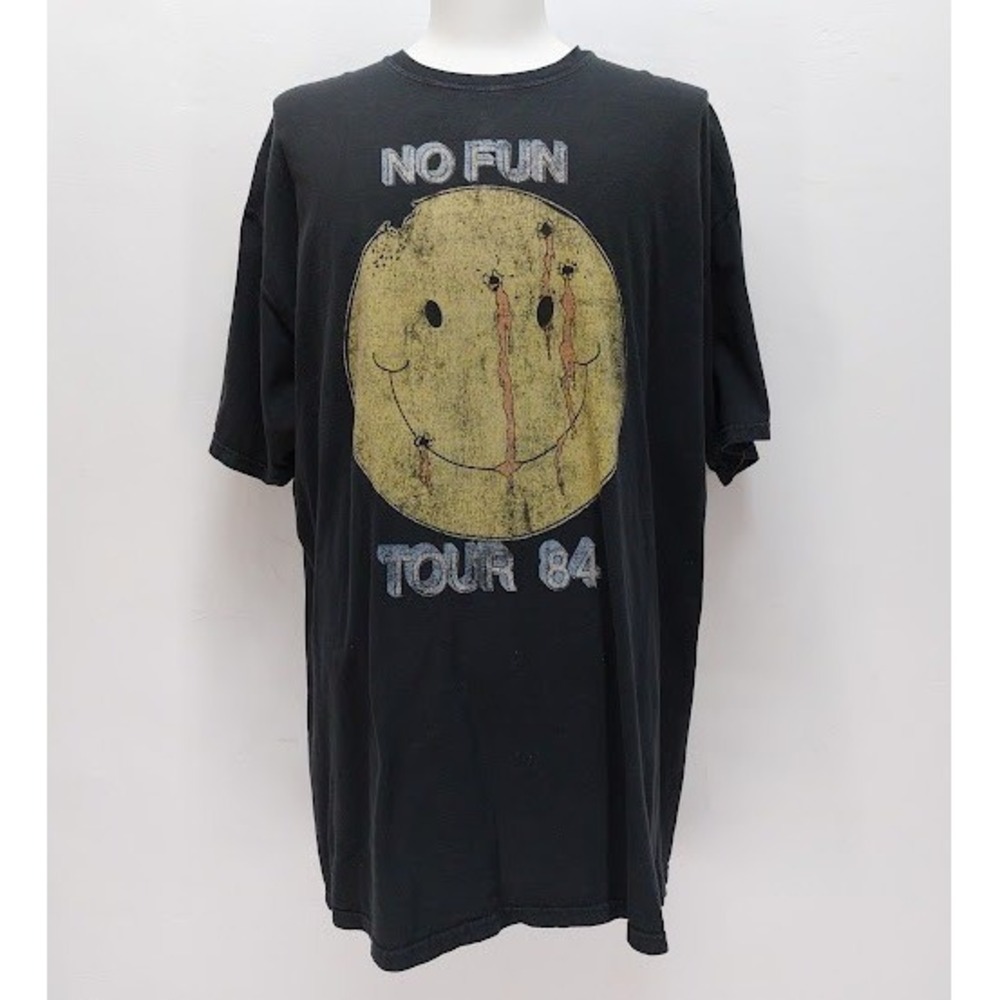 Motley Crue T-Shirt Men's No Fun Tour '84 Graphic Tee XXL Black Rock Band Cotton